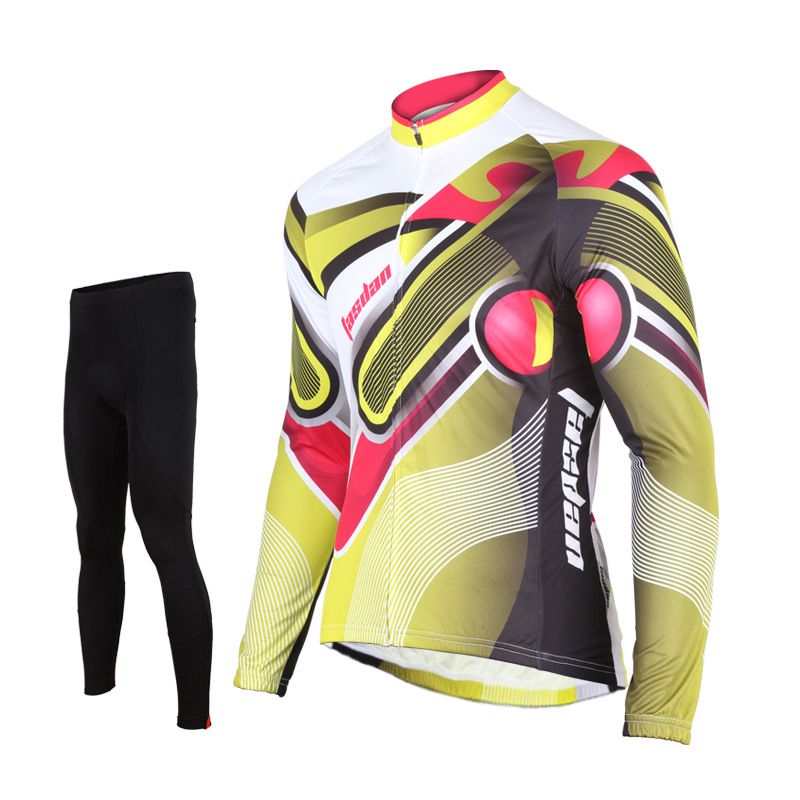 Tasdan Cycling Team Jerseys Custom Long Sleeve Top Full Jersey and Cycling Padded Pants Clothing Men