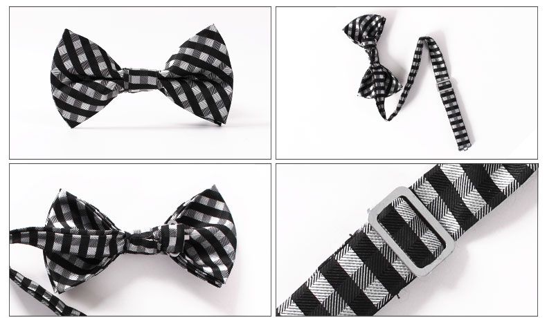 TIESET Two Color Polyester Plaid Bow Tie For Formal Dress Businessman Casual Wedding Groom Groomsman Free Shipping