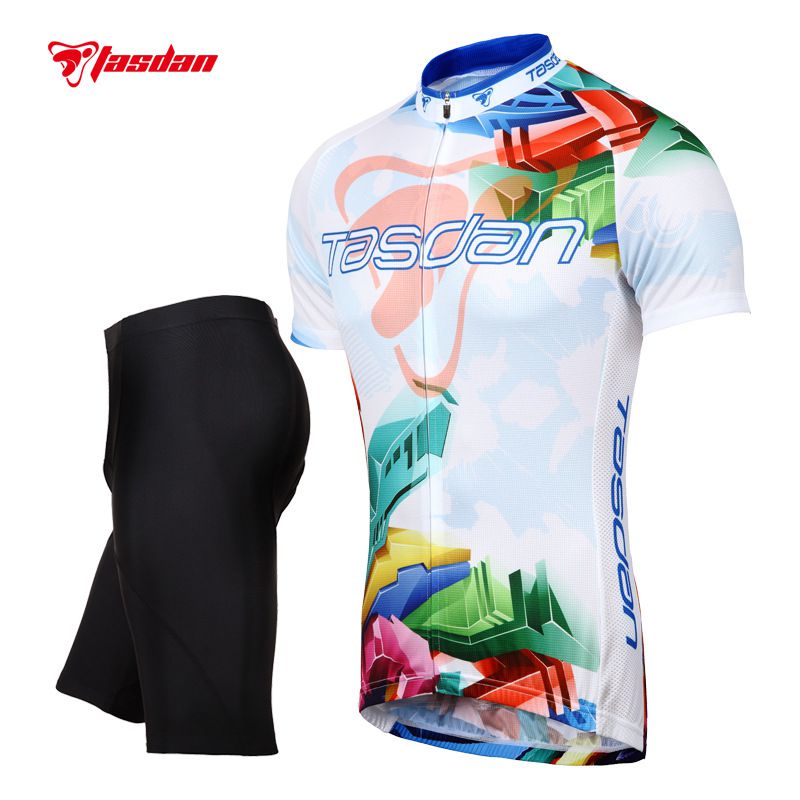 Tasdan Cycling Jerseys Sets Clothing Cycling Wear Men Short Sleeve Bicycle Jerseys Suit Custom Cycling Jerseys & Short Sets Gel Pad