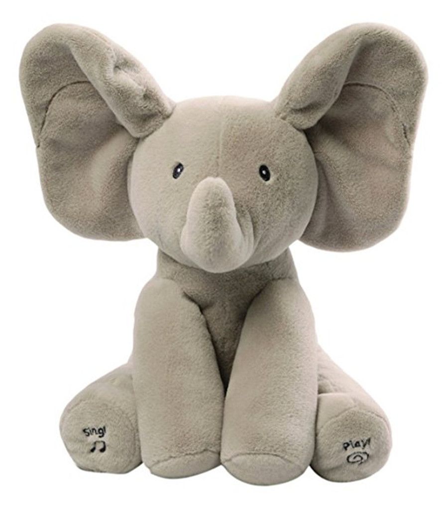 1pc 30CM Baby Animated Flappy The Elephant Plush Toy 12inch sleep pillow birthday gift INS Lumbar Pillow Long Nose Elephant Music Sing Songs