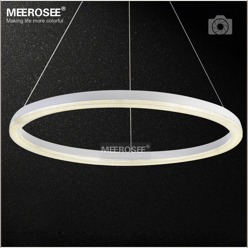 26 inch LED Ring Light Fixture Crystal Pendant Light Modern LED Lighting White LED Lustre Suspension Drop Lamp