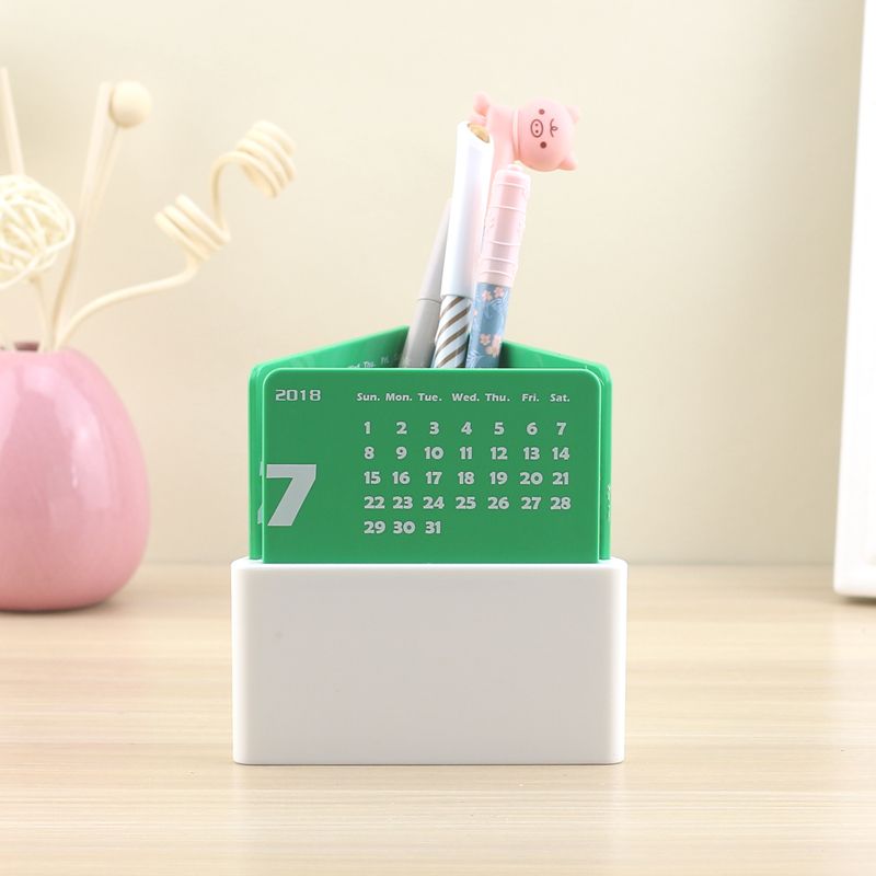 Creative Triangle Pen Holder Desk Calendar Plastic Stationery