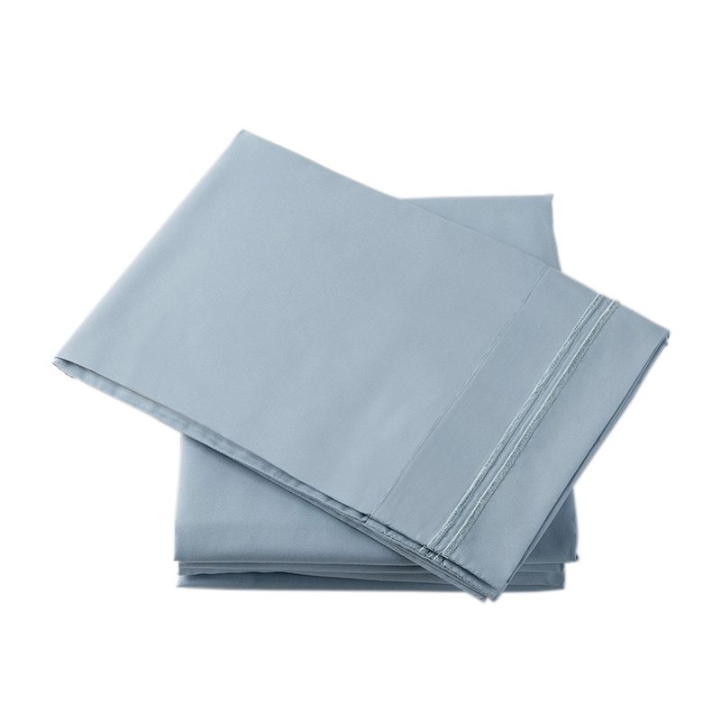 Bourina 4Pcs/set Solid Microfiber Sheet Pillowcases for Gifts/Hotel/Home/Housewarming Soft Woven Plain Bedding Set