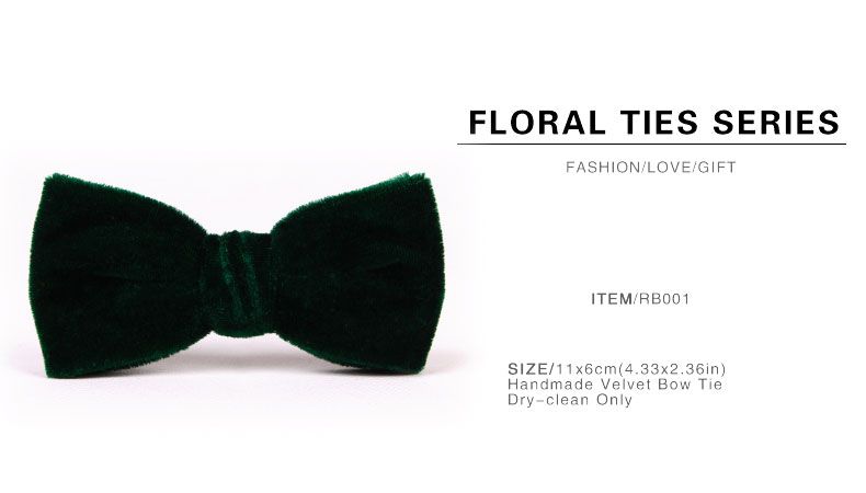 Free Shipping TIESET Clip-ons Blackish Green velvet Bow Tie For Gentleman Party Wedding And Christmas Clip Type Dark Green