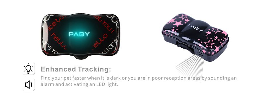 PABY PD1 GPS Pet Tracker & Activity Monitor with LED & Alarm Alert, Allstar