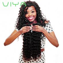 VIYA Indian Hair Bundles Deep wave Unprocessed Human Hair Weave 3 Bundles Hair Extensions Natural Color 905C