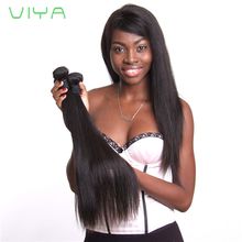 VIYA Brazilian Virgin Human Hair 3 Bundles Straight Wave Weft Human Hair Extensions Natural Color WY830H