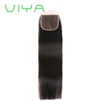 Brazilian Straight Hair Natural Black Color Non-Remy 100% Human Hair Free Shipping Free Part Middle Part Three Part Lace Closure