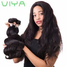 VIVA Brazilian Virgin Hair Body Wave Hair Weave 3 Bundles Full Head Unprocessed Virgin Human Hair Weave Natural Color WY831D